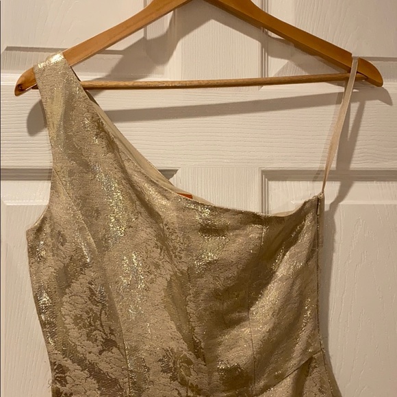 Tory Burch Ardell Ivory Metallic Jacquard linen blend cocktail dress size 0 - Picture 5 of 16